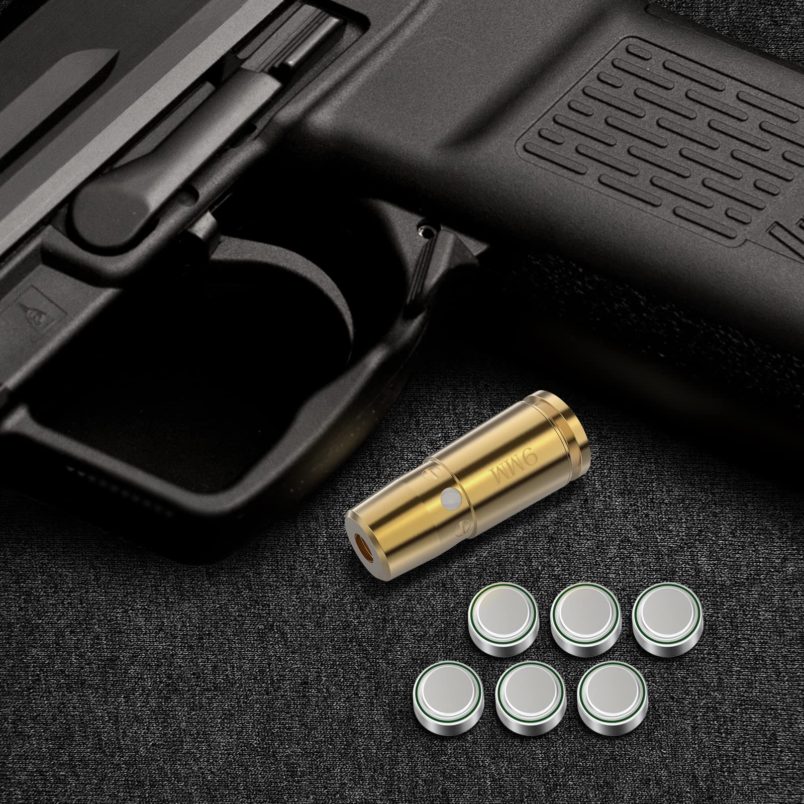 EZshoot 9mm Laser Boresighter - Precision Gun Sight Alignment Tool with 3 Battery Sets | Perfect for Pistol, Rifle & Handgun Zeroing at Range or Home