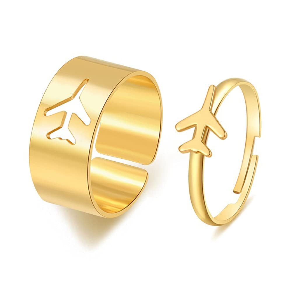 Best Friends BFF Rings for Couples - Matching Love Heart Moon Star Planet Promise Rings for Women & Men | TikTok Y2K Jewelry Gift for Anniversaries, Valentine's Day & Romantic Occasions