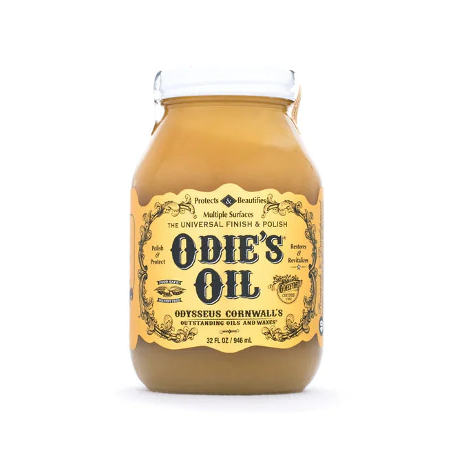 Odies Oil Universal Wood Finish - 32oz (946ml) Jar - All-Natural Hardwood Sealer & Protector for Furniture, Floors & DIY Projects - Food Safe & Non-Toxic Wood Polish