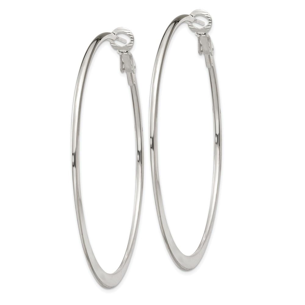 925 Sterling Silver Large Round Hoop Earrings for Women - 2.32 Inch Diameter Dangle Earrings | Hypoallergenic Fashion Jewelry Gift | Perfect for Parties, Weddings & Everyday Wear