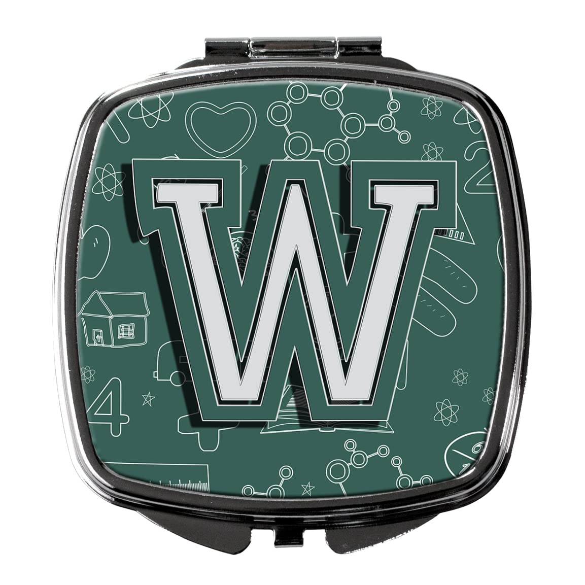 Caroline's Treasures CJ2010-WSCM Letter W Compact Mirror - Portable Folding Handheld Travel Makeup Mirror for Women & Girls, Perfect for Back to School, Gifts, Purse & Cosmetic Bag | Great for Touch-Ups On-The-Go, Travel, School & Daily Makeup Routine