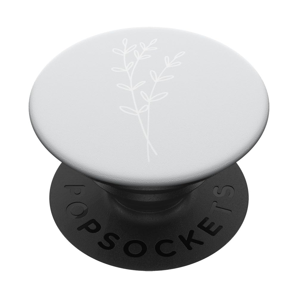 Pastel Blue Botanical Leaf Phone Grip & Stand - Boho PopSockets PopGrip for iPhone & Samsung - Perfect for Home, Office & Travel Use