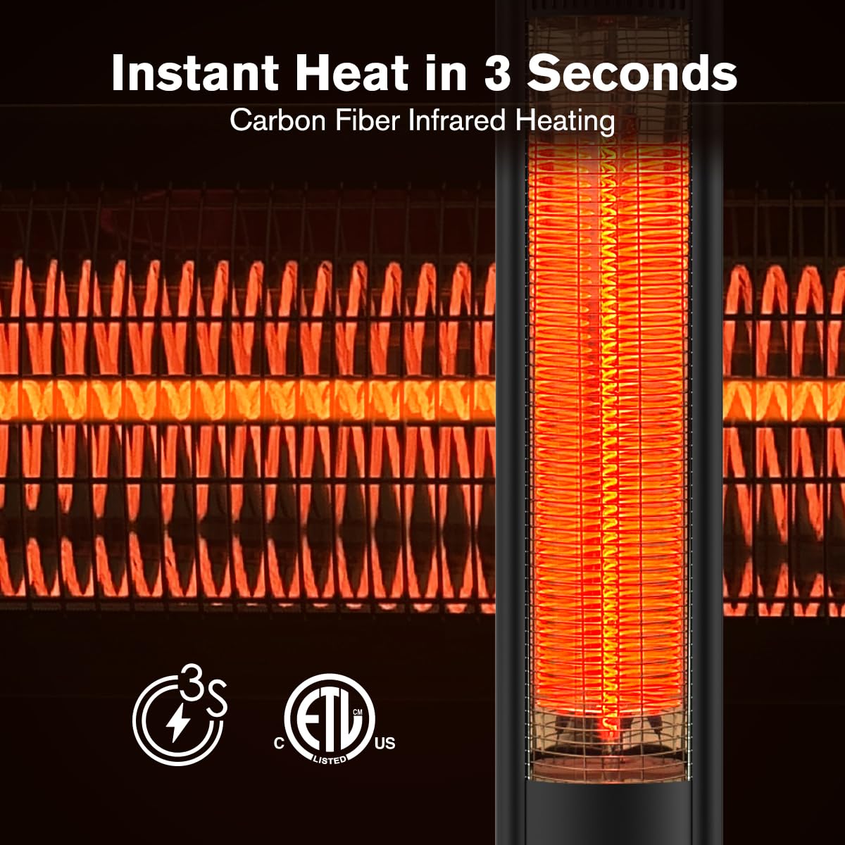 ThermoMate 1500W Portable Infrared Heater - Indoor Outdoor Electric Patio Heater with Remote, Timer & Tip-Over Protection - Perfect for Backyard, Restaurant, Garage & Office Use