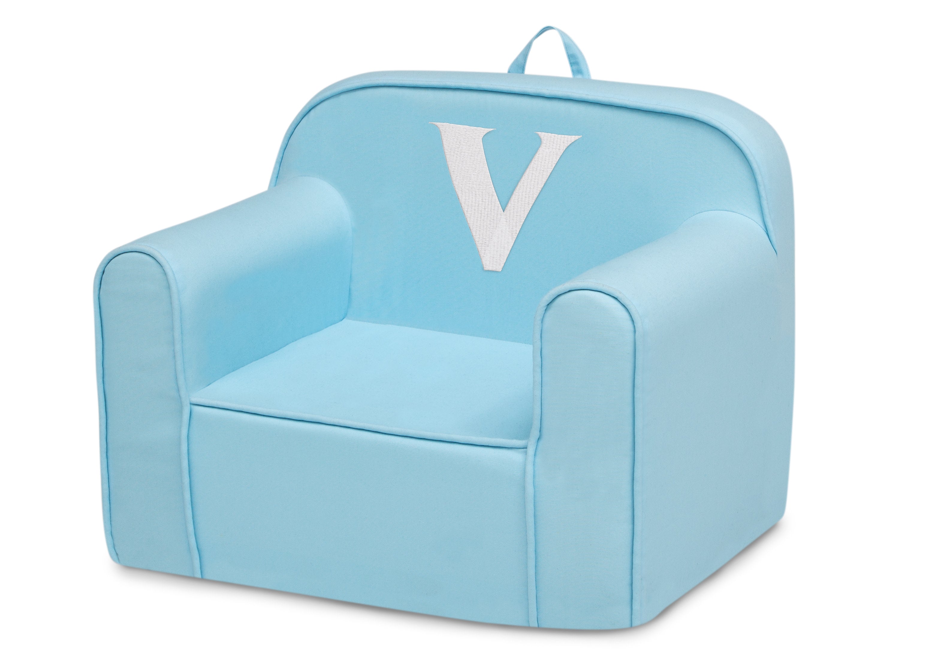 Personalized Monogram Light Blue Cozee Chair - Custom Plush Recliner for Living Room, Nursery & Office - Cozy Reading & Relaxation Seat