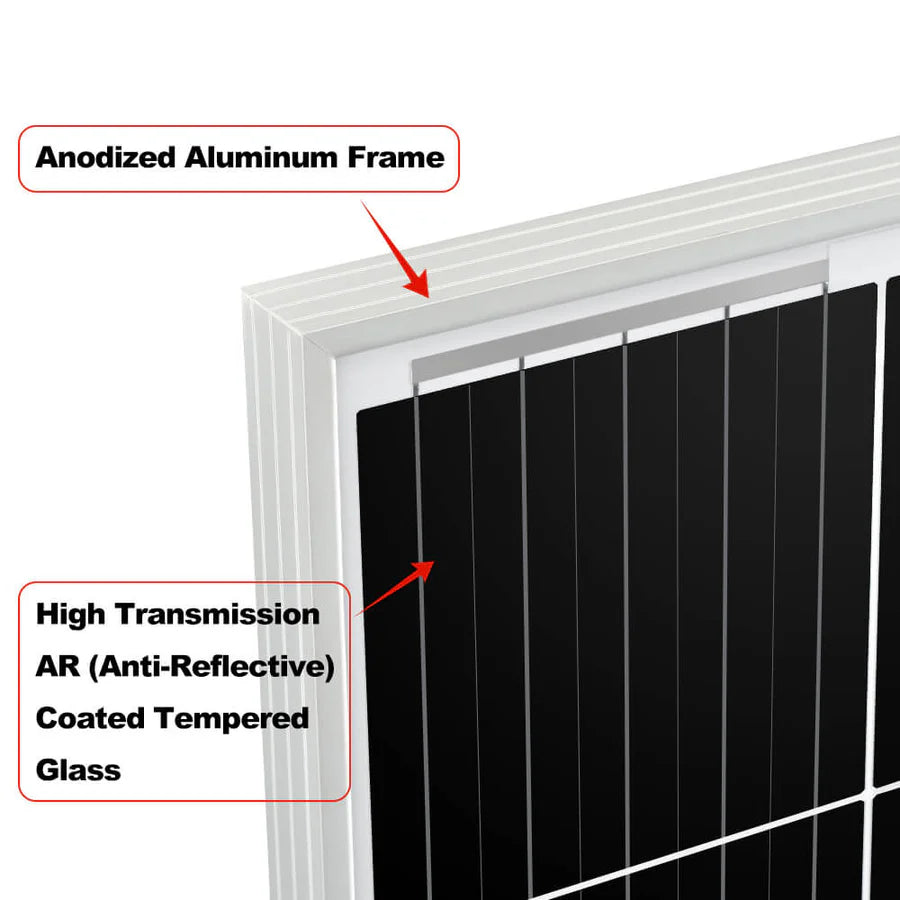 Rich Solar MEGA 200 Watt 12V Monocrystalline Solar Panel - High Efficiency Portable Solar Power for RV, Boat, Off-Grid & Emergency Use