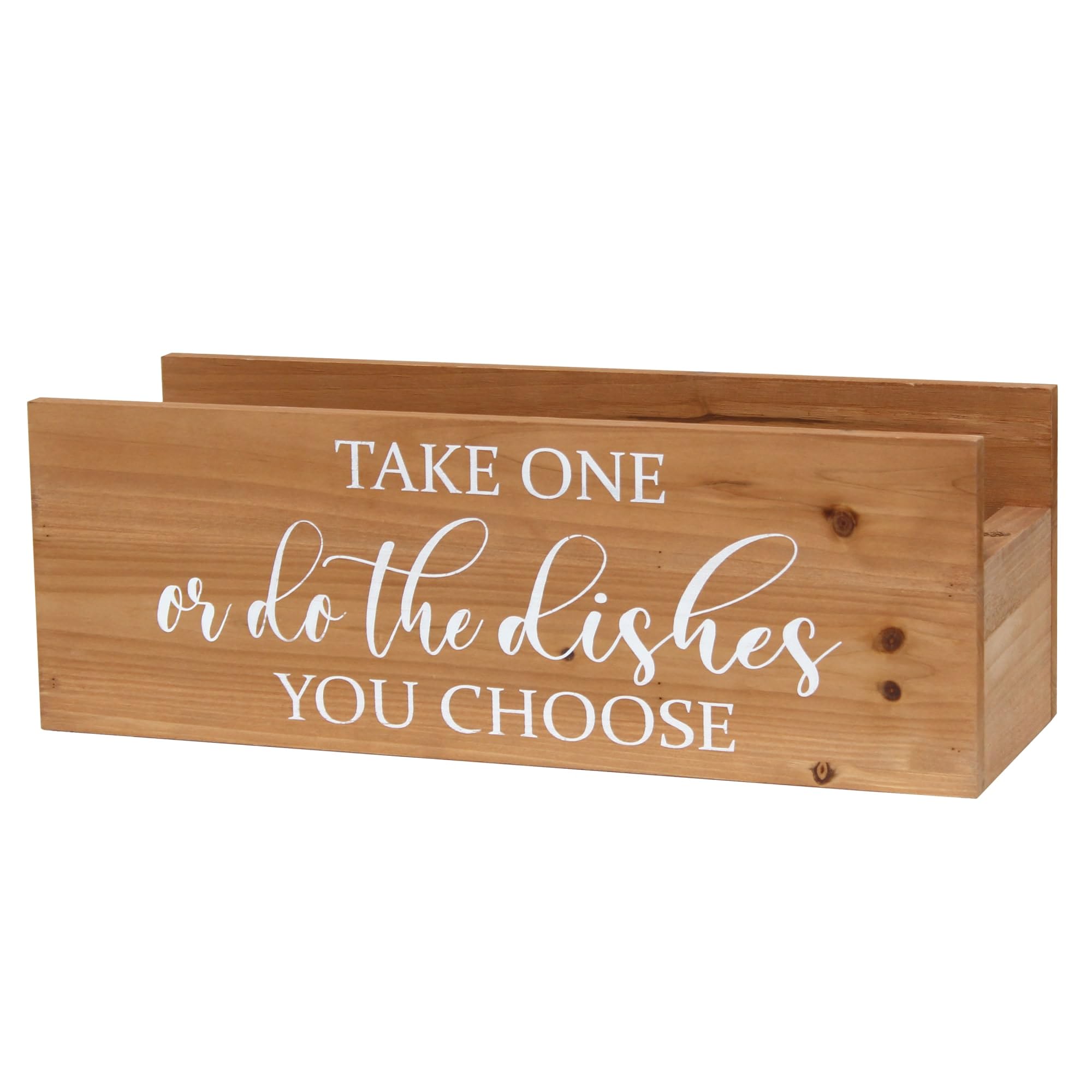 Farmhouse Wooden Kitchen Countertop Organizer with Marker Slot - Elegant HG2035-NWD Pantry Picks for Home, BBQ & Events - Natural Wood Decor for Tables, Kitchens & Dining Areas