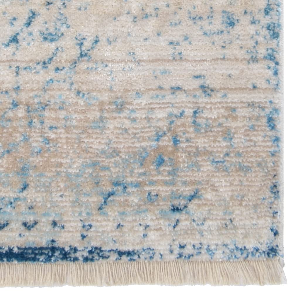 Machine Made Polyester Area Rugs 2'6''x9'10'' Runner - Blue Oriental Traditional Design Low Pile Carpet for Living Room & Bedroom | Durable & Easy to Clean | Perfect for Hallways, Entryways & Home Decor (M00061)