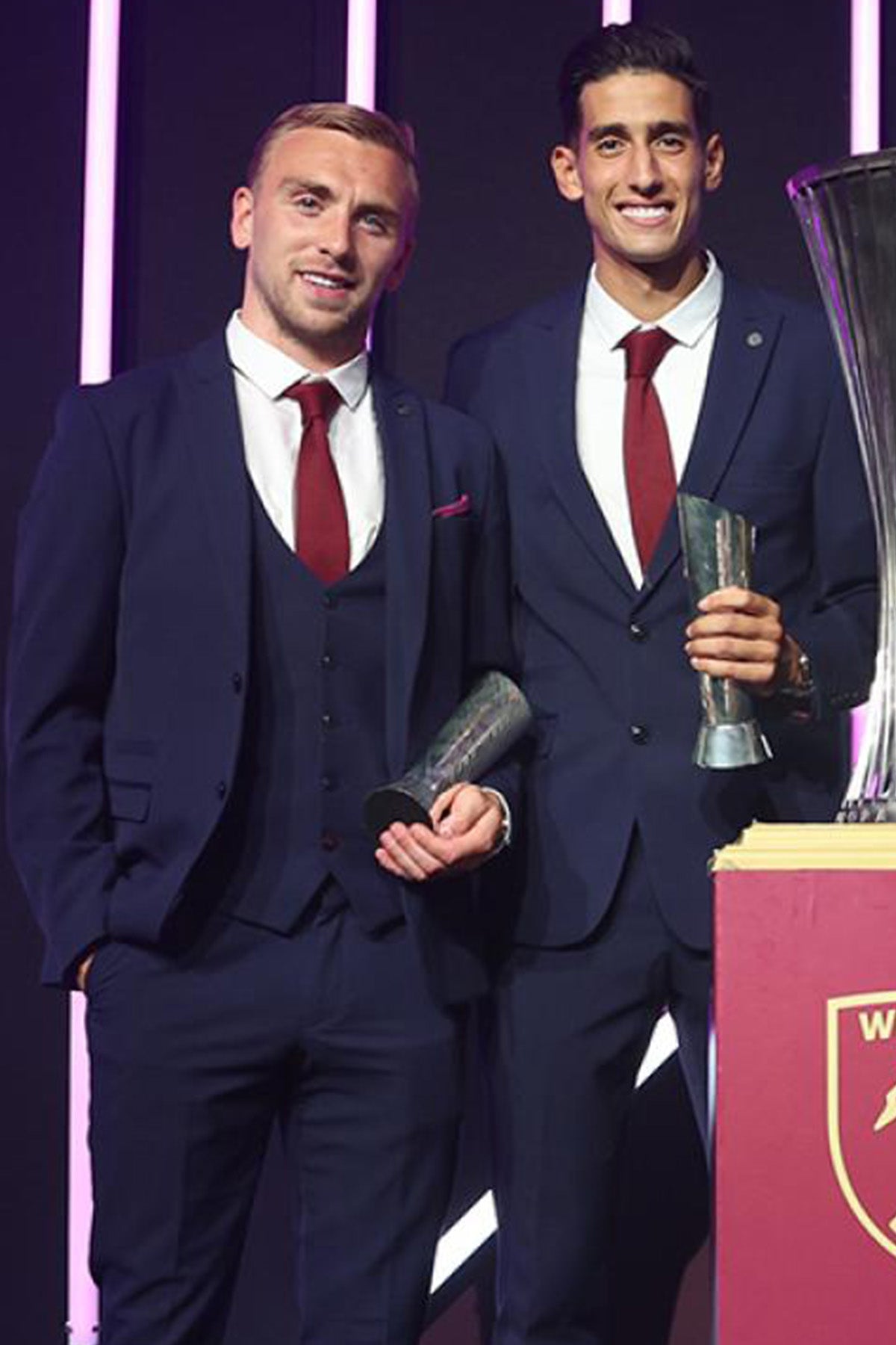 Official West Ham United Club Suit | Bromley Navy Check Suit for Men - Perfect for Match Days, Weddings & Formal Events