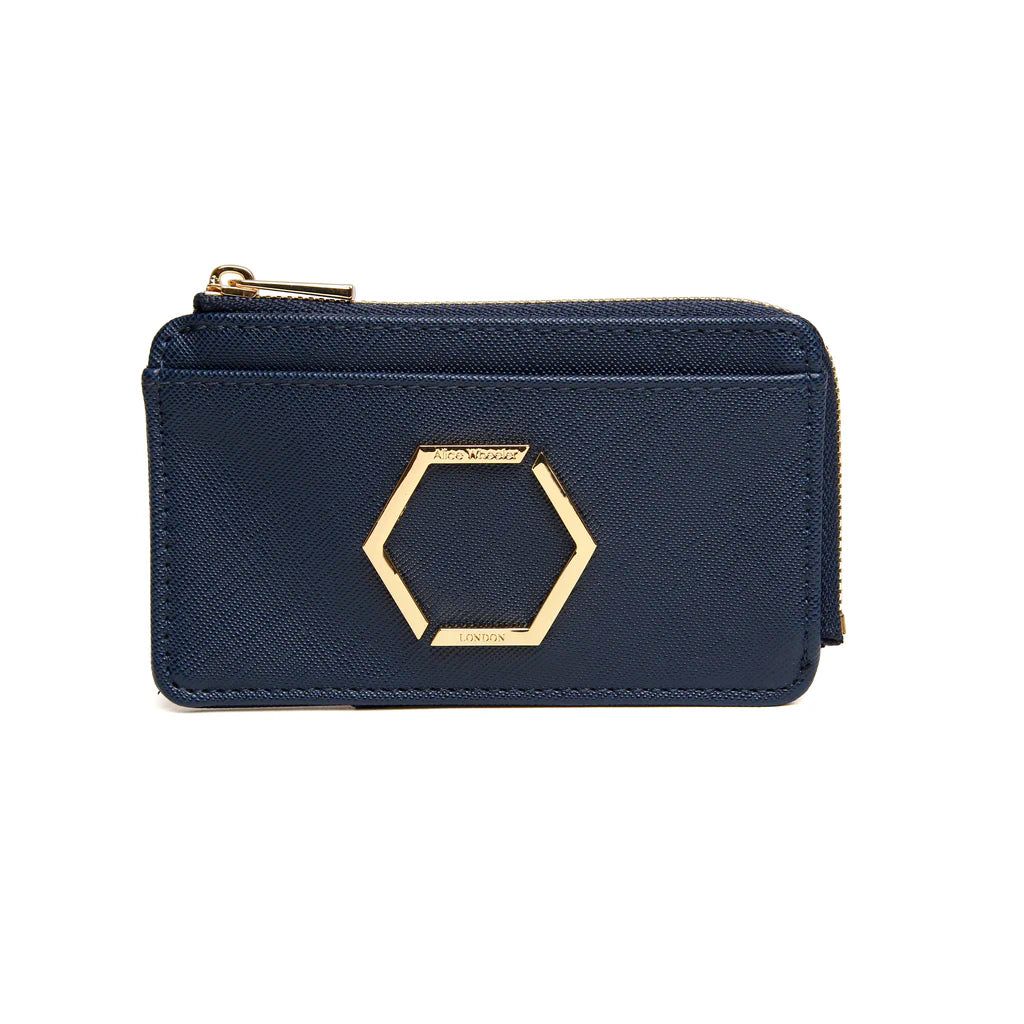 Alice Wheeler Honeycomb Bath Purse - Navy Blue Waterproof Cosmetic Bag for Travel & Gym | Perfect for Toiletries, Makeup, and Shower Essentials