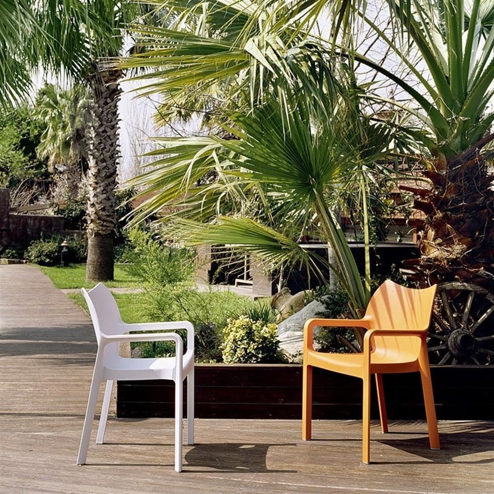 Premium Silver Resin Outdoor Patio Dining Arm Chairs - Set of 4, Weather-Resistant & Durable for Garden, Poolside, and Backyard Entertaining