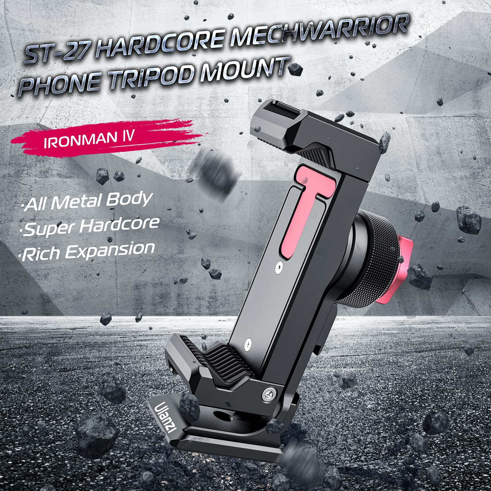 Ulanzi ST-27 Smartphone Tripod Adapter with Arca-Swiss Phone Holder - 1/4 Inch Clamp & 360° Rotation for iPhone Vlogging, YouTube Videos & Mobile Photography