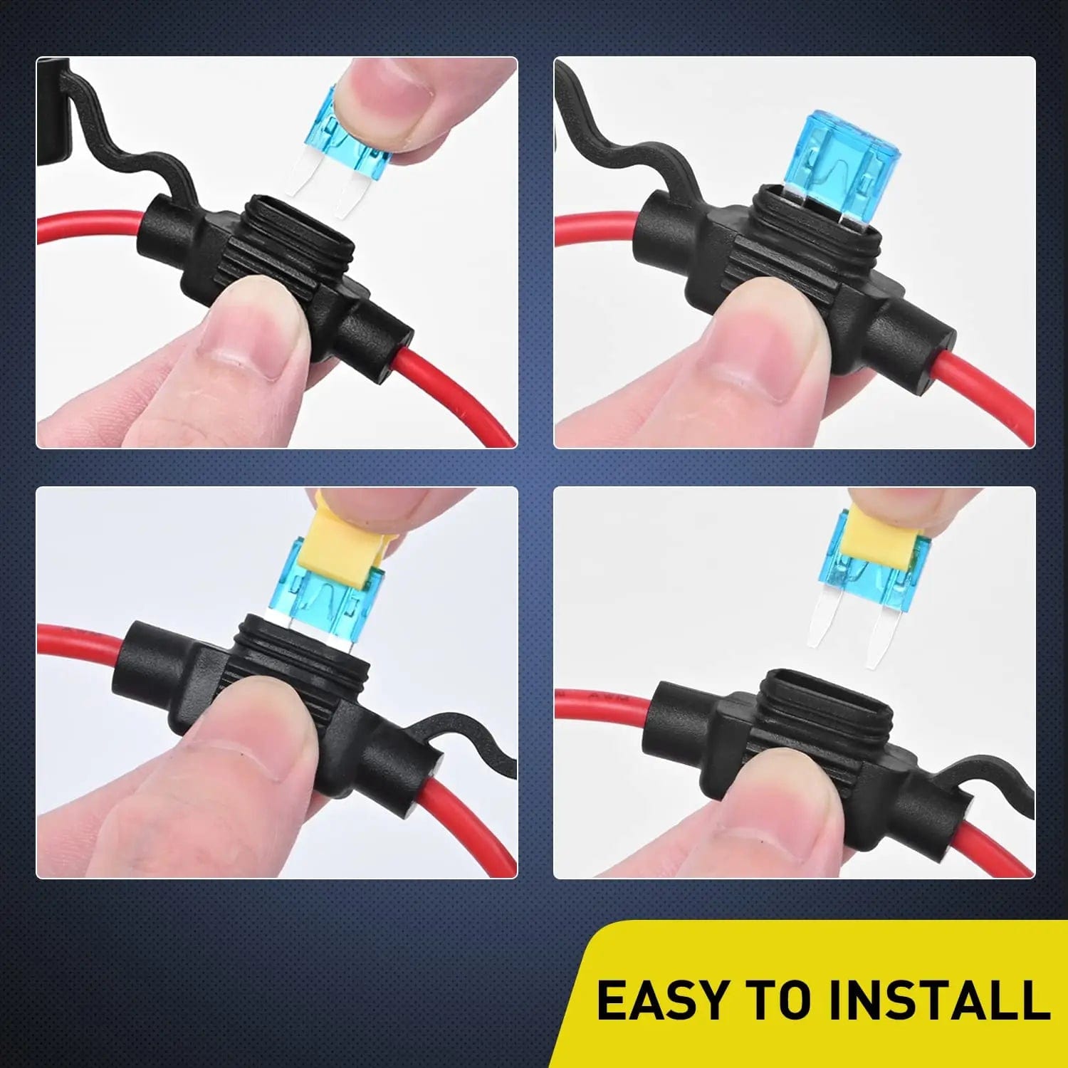 120Pcs Mini ATM/APM Blade Fuse Kit with 10 Pack 14AWG Inline Fuse Holder - Perfect for Car, Truck, Boat & RV Electrical System Protection