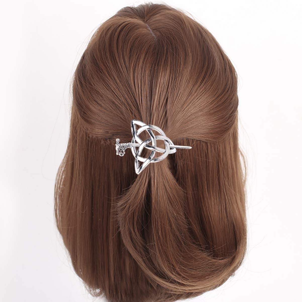 2Pcs Vintage Irish Hair Clips - Viking Style Metal Hair Slide Pins for Women & Men - Perfect for Weddings, Cosplay, and Medieval Themed Events