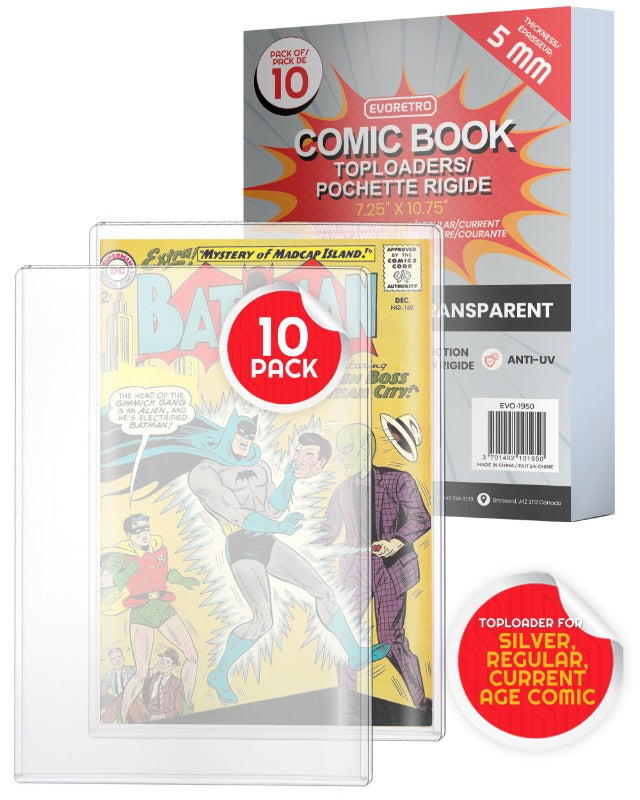 Silver Age Comic Book Top Loader - 5MM Thick Acid-Free Protective Sleeve for Collectible Comics - Perfect for Storage, Display & Grading