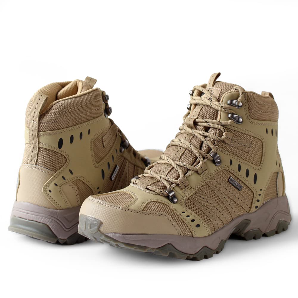 Men's Tactical Boots - Waterproof Lightweight Hiking Boots for Outdoor Work & Desert Adventures | Durable Breathable Work Boots for Hiking, Camping & Construction