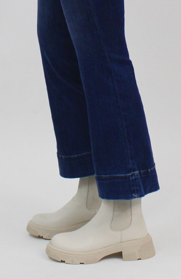 MATT & NATT Taylor Chelsea Boots for Women - Off White Leather Ankle Boots | Comfortable & Stylish for Fall & Winter Fashion