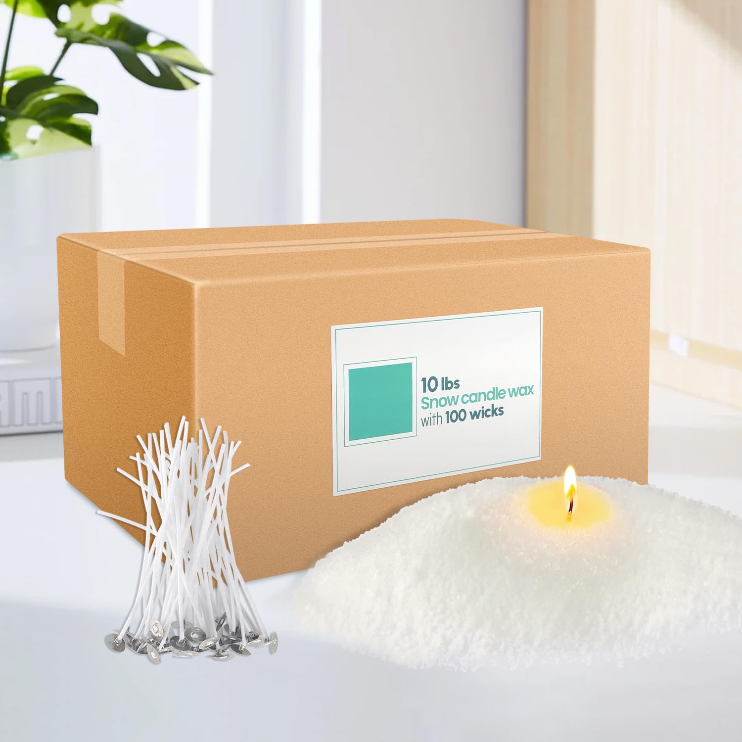 ECLHTLNY 10LB DIY Pearl Snow Candle Making Powder for Soy Wax Candles - Natural High-Quality Candle Supplies with Long Burn Time - Perfect for Home Decor, Wedding Centerpieces & Relaxation