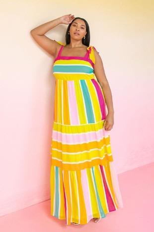Sunni Days Women's Plus Size Maxi Dress - Flowy Boho Summer Beach Dress for Casual Wear & Vacations