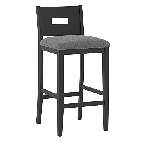 BOWERY HILL Traditional Wood Bar Stool - Antique Walnut Finish - 30