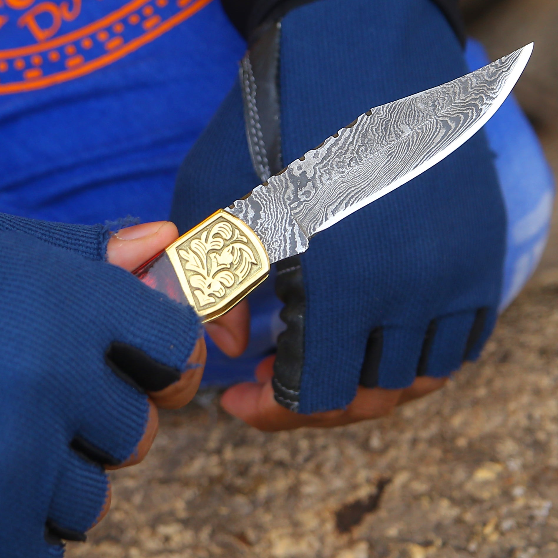 Premium Damascus Steel EDC Folding Knife - Handcrafted Utility Pocket Knife with Genuine Leather Sheath & Pakkawood Handle - Perfect for Camping, Hiking, Survival & Everyday Carry