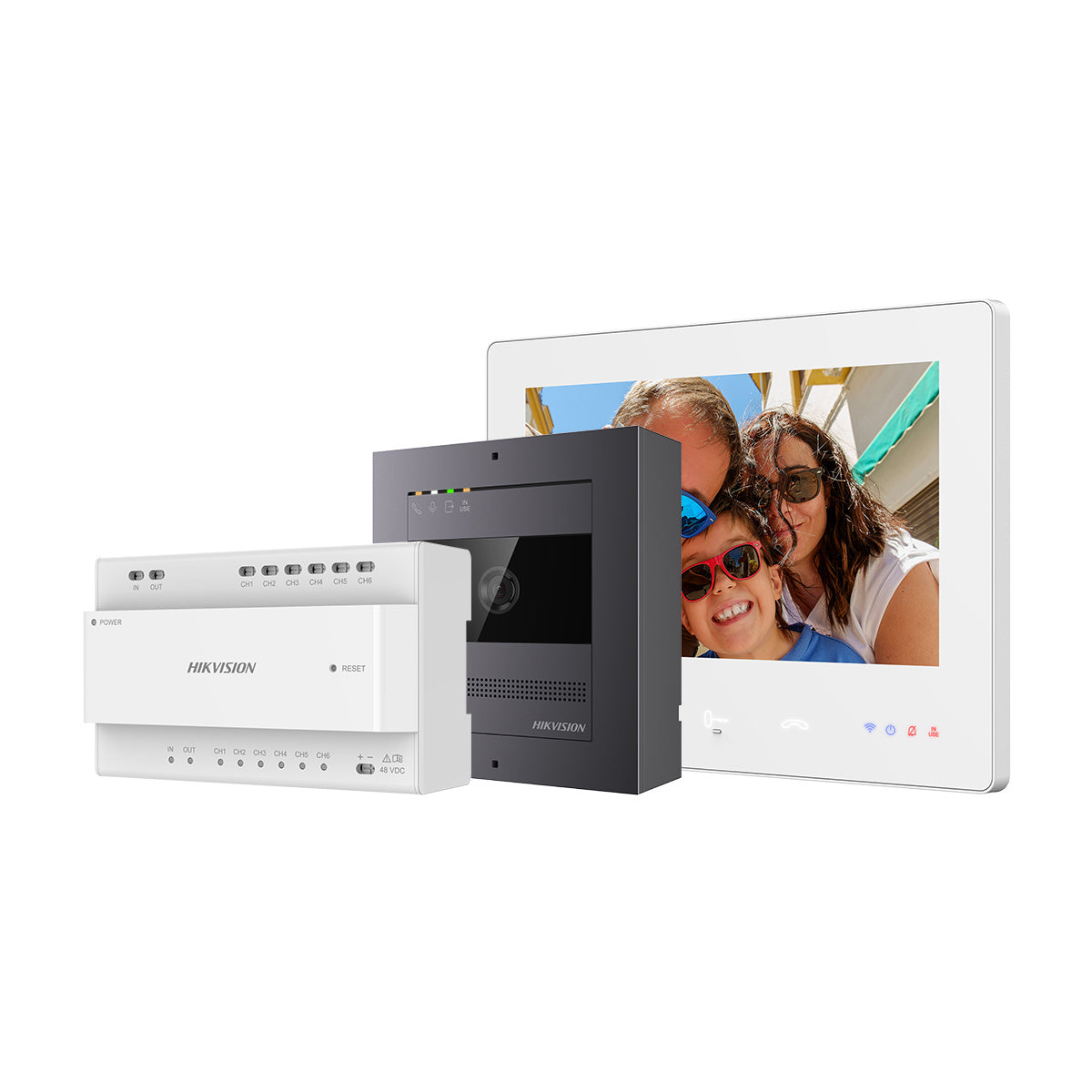 DS KIS704EY 2-Wire Full HD Video Intercom System - Aluminum Housing for Home & Apartment Security - Indoor/Outdoor Use