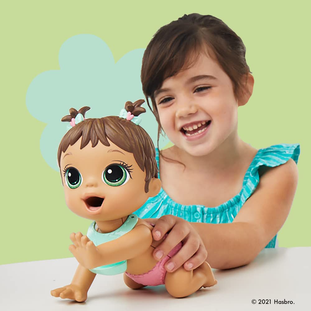 Baby Alive Lil Snacks Brown Hair Interactive Baby Doll - Fun Pretend Play Toy for Kids, Great Gift for Birthdays & Holidays | Playtime, Role-Playing, Imaginative Games