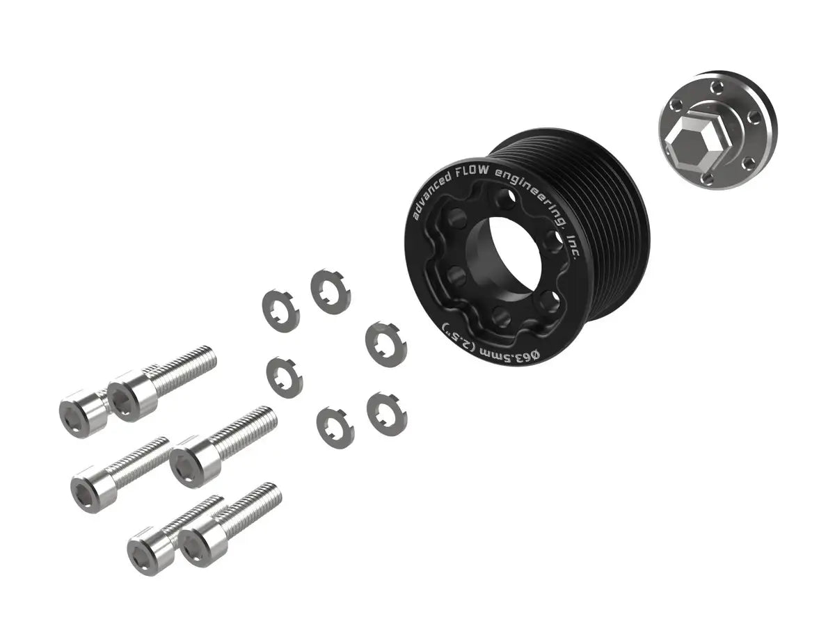 AFE Supercharger Power Pulley Kit (2.50 IN Hub) for Dodge Challenger & Charger 6.2L Hellcat 2015-2023 - Boost Performance & Horsepower for Drag Racing & Street Driving