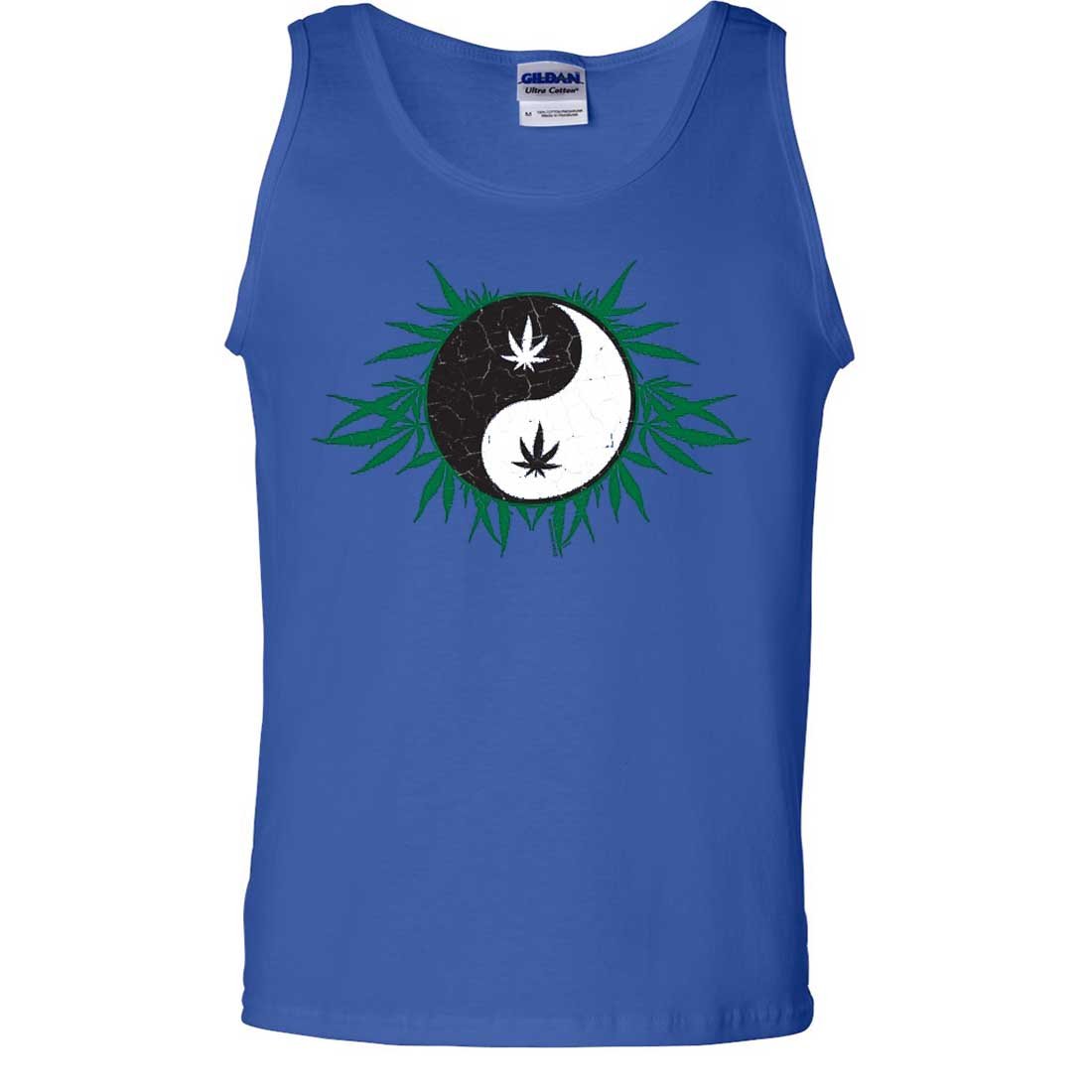 Stylish Stoner Yin Yang Pot Leaf Graphic Tank Top - Assorted Colors | Perfect for Festivals, Concerts & Casual Wear
