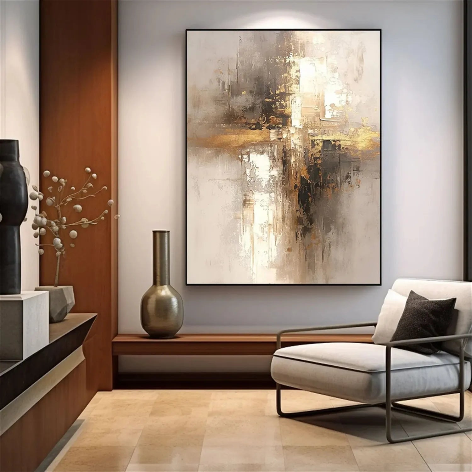Abstract Painting #AB 259 - Modern Wall Art for Living Room, Bedroom & Office Decor - Handmade Canvas Artwork
