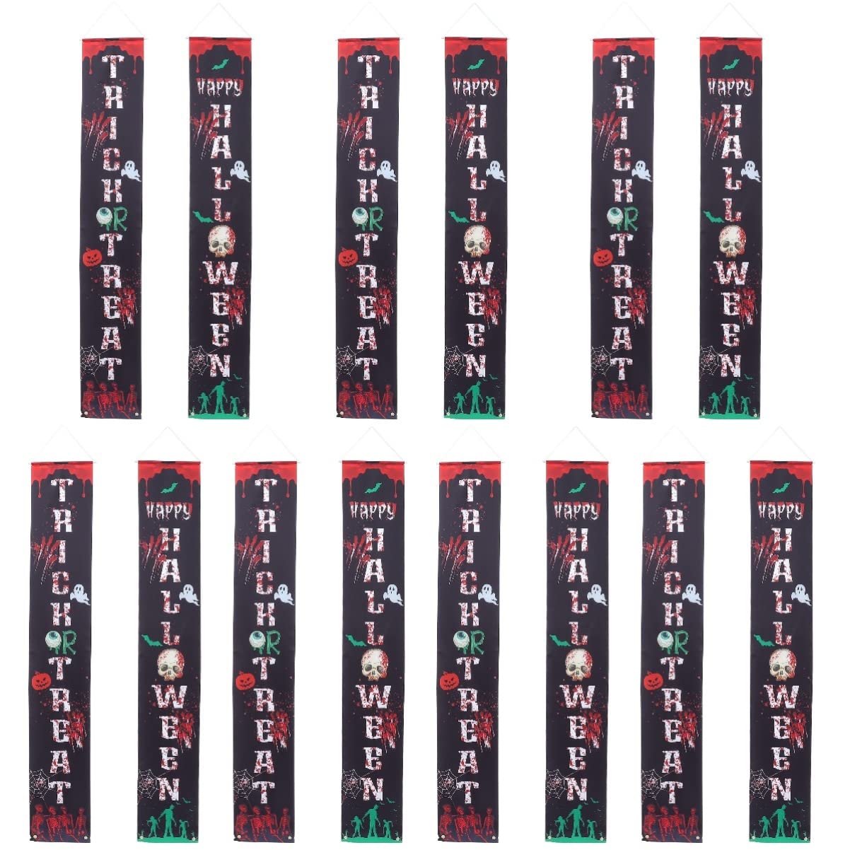 ABOOFAN 7 Sets Halloween Decorations - Themed Couplet Pendants, Door Hanging Banners for Home & Party Decor | Spooky Holiday Home Decoration for Front Door, Living Room & Halloween Parties