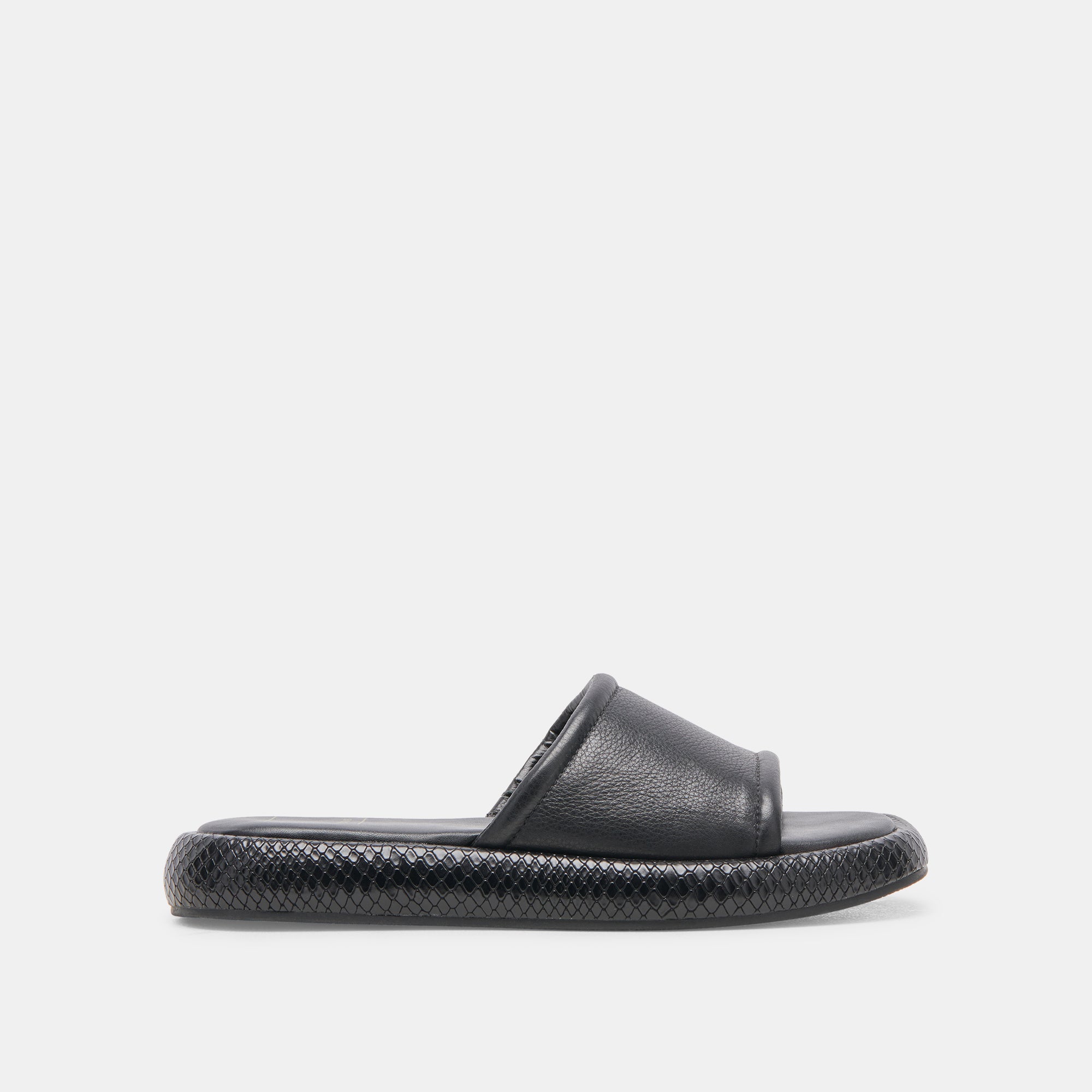 AISHA Women's Black Leather Sandals - Comfortable & Stylish for Summer, Beach, and Casual Outings