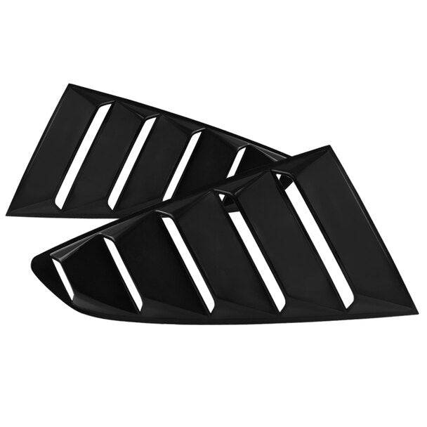 2015-2023 Ford Mustang Side Window Louvers - Black ABS Plastic Vent Scoop Covers for Improved Style & Airflow - Perfect for Car Enthusiasts & Show Vehicles