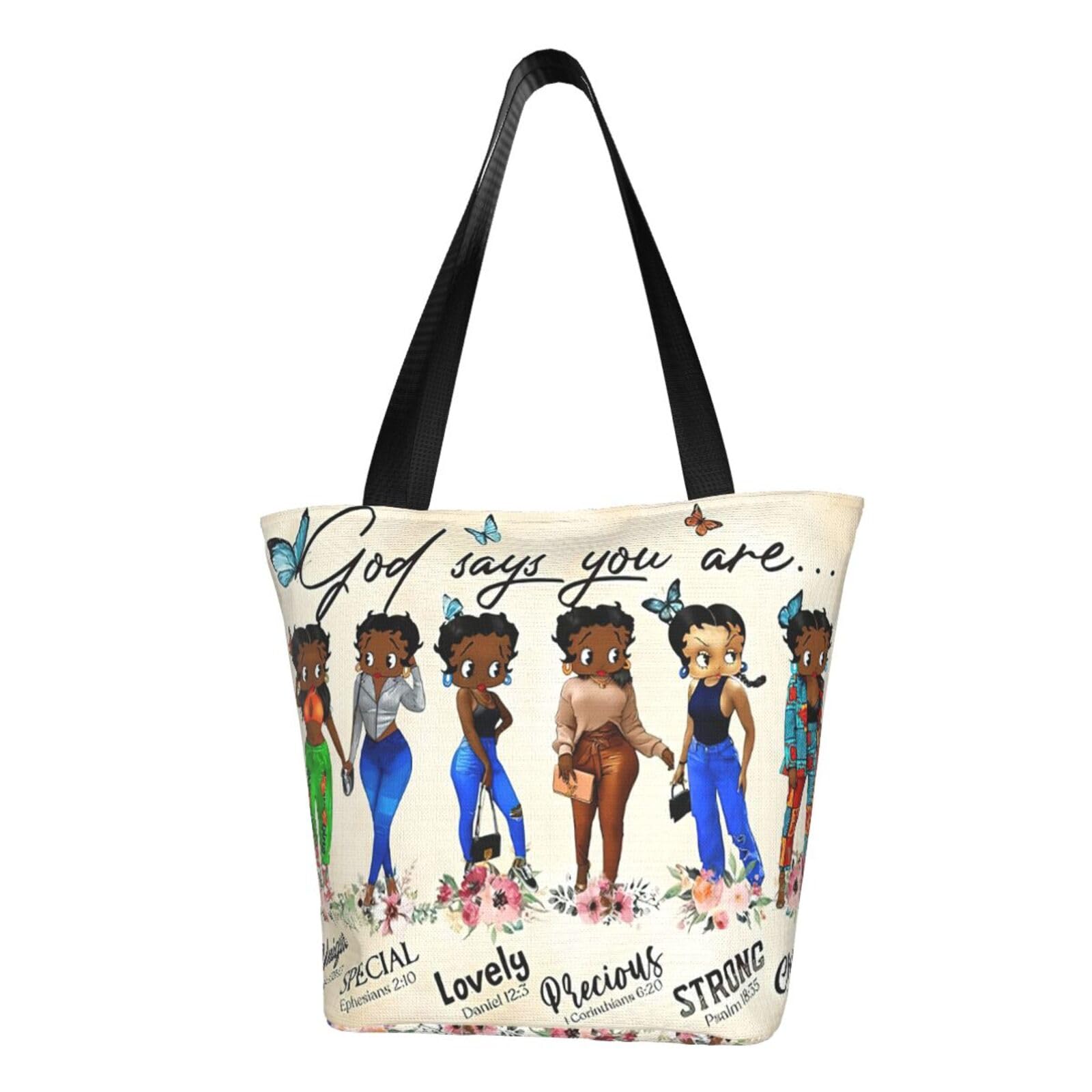 African American Queen Tote Bag for Women - Premium Quality Shoulder Handbag for Casual Use, Work, and Travel | Stylish Black Women's Shoulder Bag