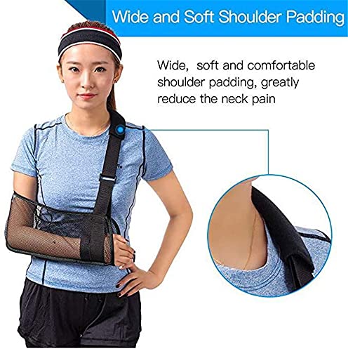 **Lightweight Breathable Mesh Arm Sling for Adults - Shoulder Immobilizer with Rotating Cuff, Wrist & Forearm Support (Large Size) - Ideal for Post-Surgery, Injury Recovery & Comfortable Daily Use**