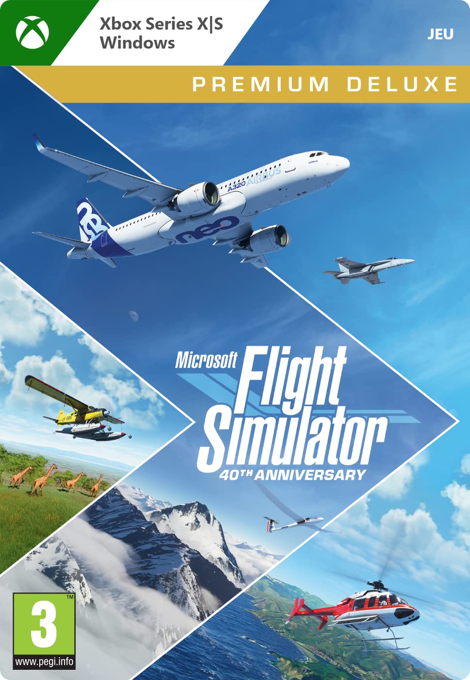 Microsoft Flight Simulator 40th Anniversary - Premium Deluxe Edition | Xbox & Windows 10 PC Download Code | Realistic Flight Simulation Game for Aviation Enthusiasts & Gamers
