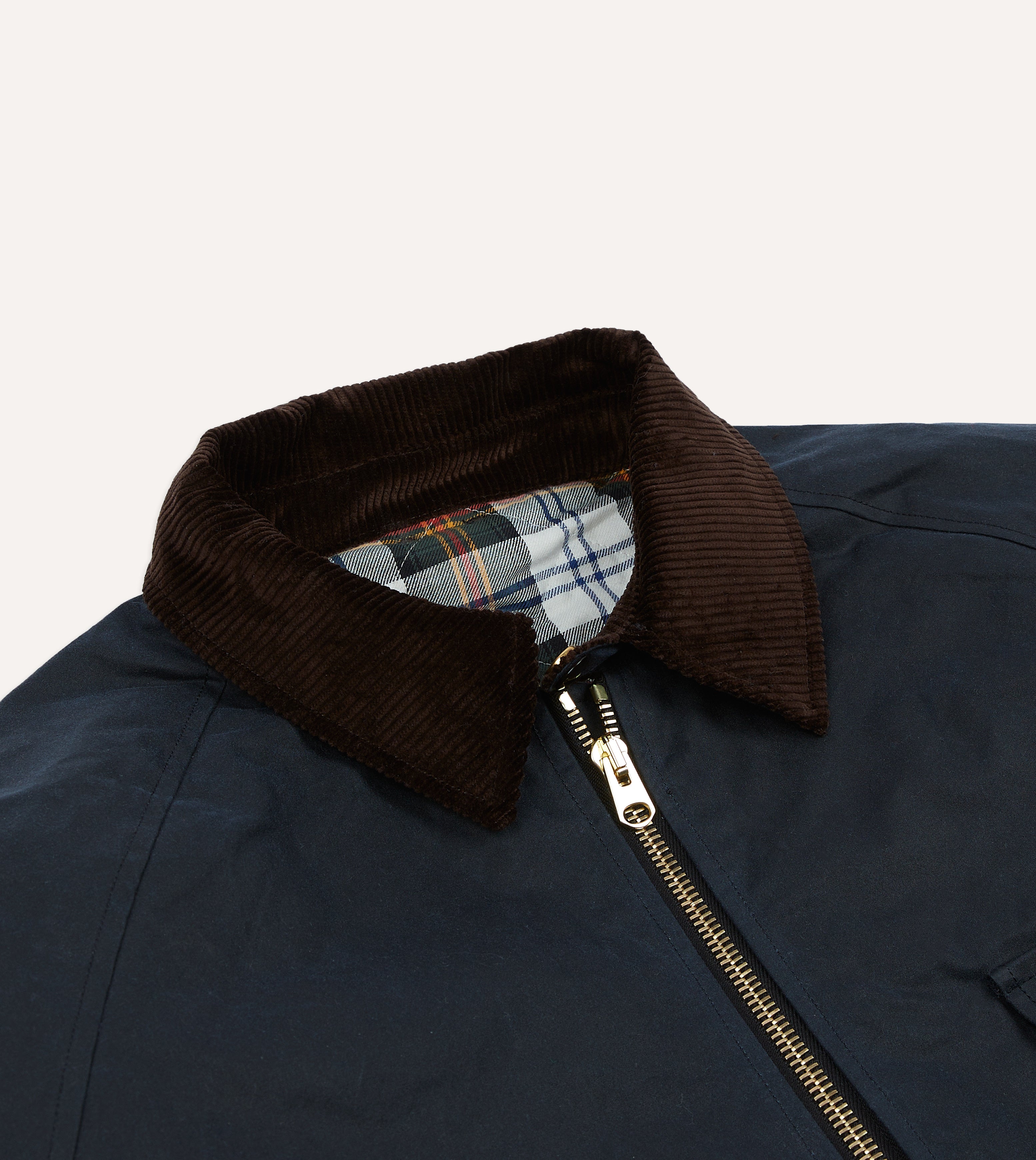 Men's Navy Waxed Cotton Coverall Jacket - Waterproof Workwear for Outdoor, Farming & Motorcycle Riding