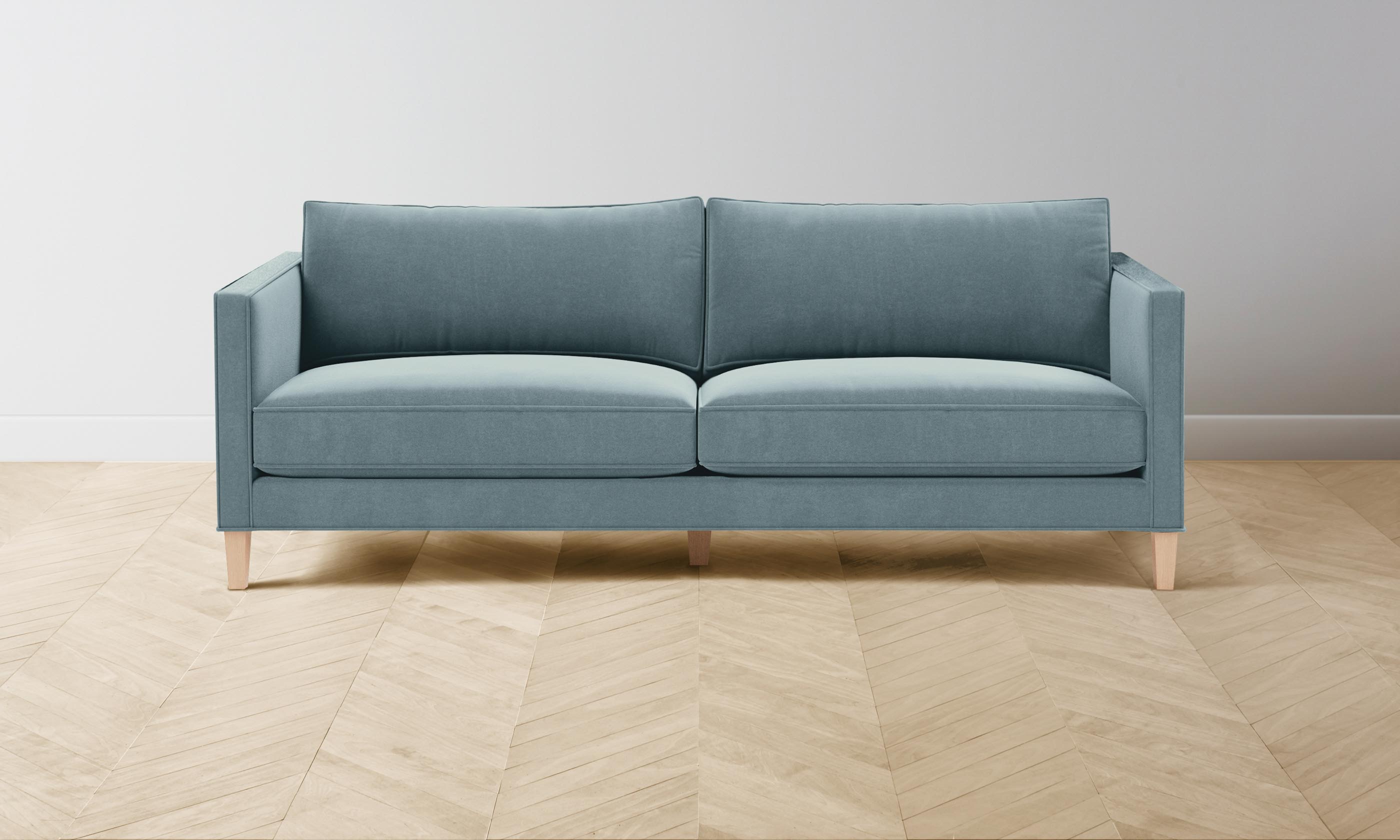 Premium Crosby Sofa in Luxurious Mohair Fabric - Slate Blue | Modern Living Room Furniture for Cozy Home Decor