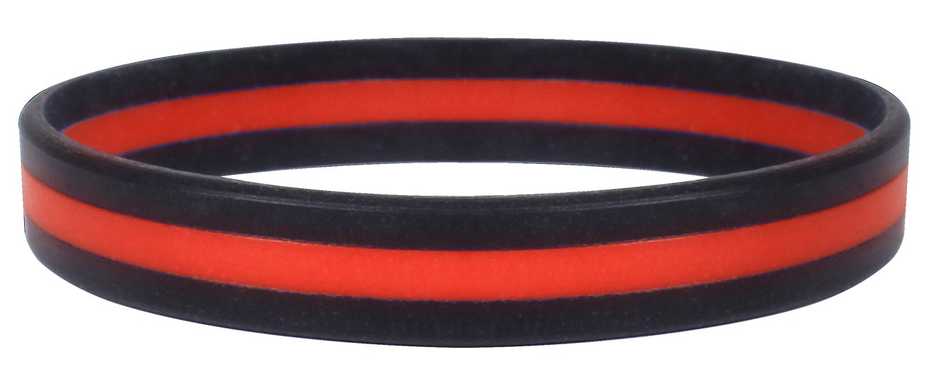 Rothco Thin Red Line Wristband - American Flag Bracelet for Firefighters, EMS, First Responders - Perfect for Everyday Wear, Support & Awareness