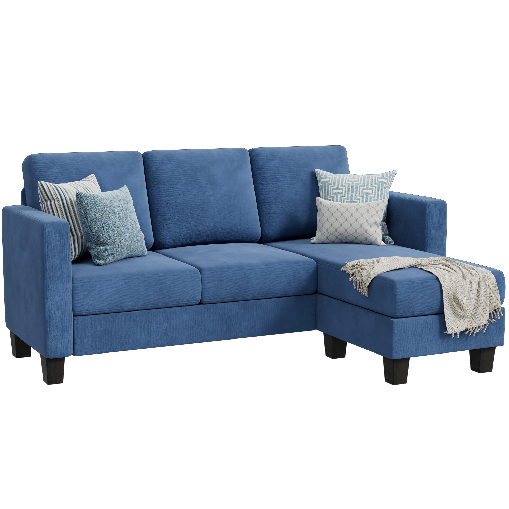 YESHOMY Convertible 3-Piece L-Shaped Sectional Sofa with Soft Cushions & Modern Linen Fabric - 70