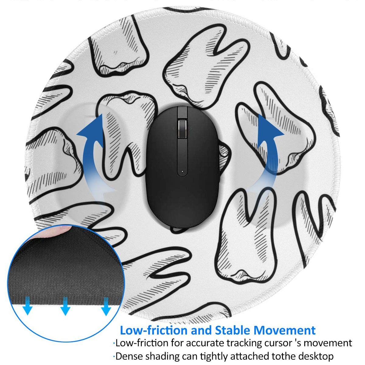 Non-Slip Round Gaming Mouse Pad for PC, Laptop & Consoles - 7.87