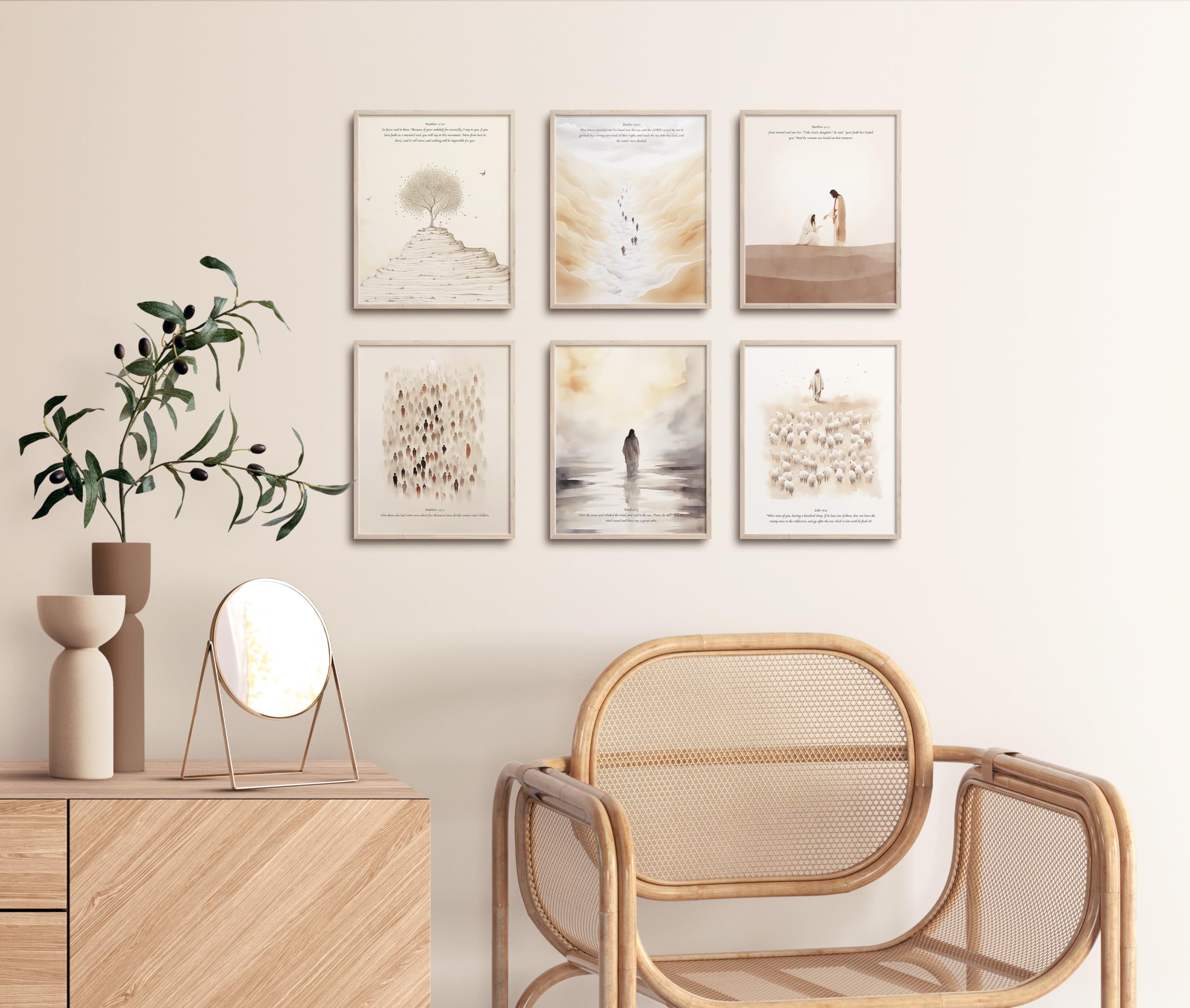 Christian Wall Art Set - Bible Verses Decor for Home & Classroom