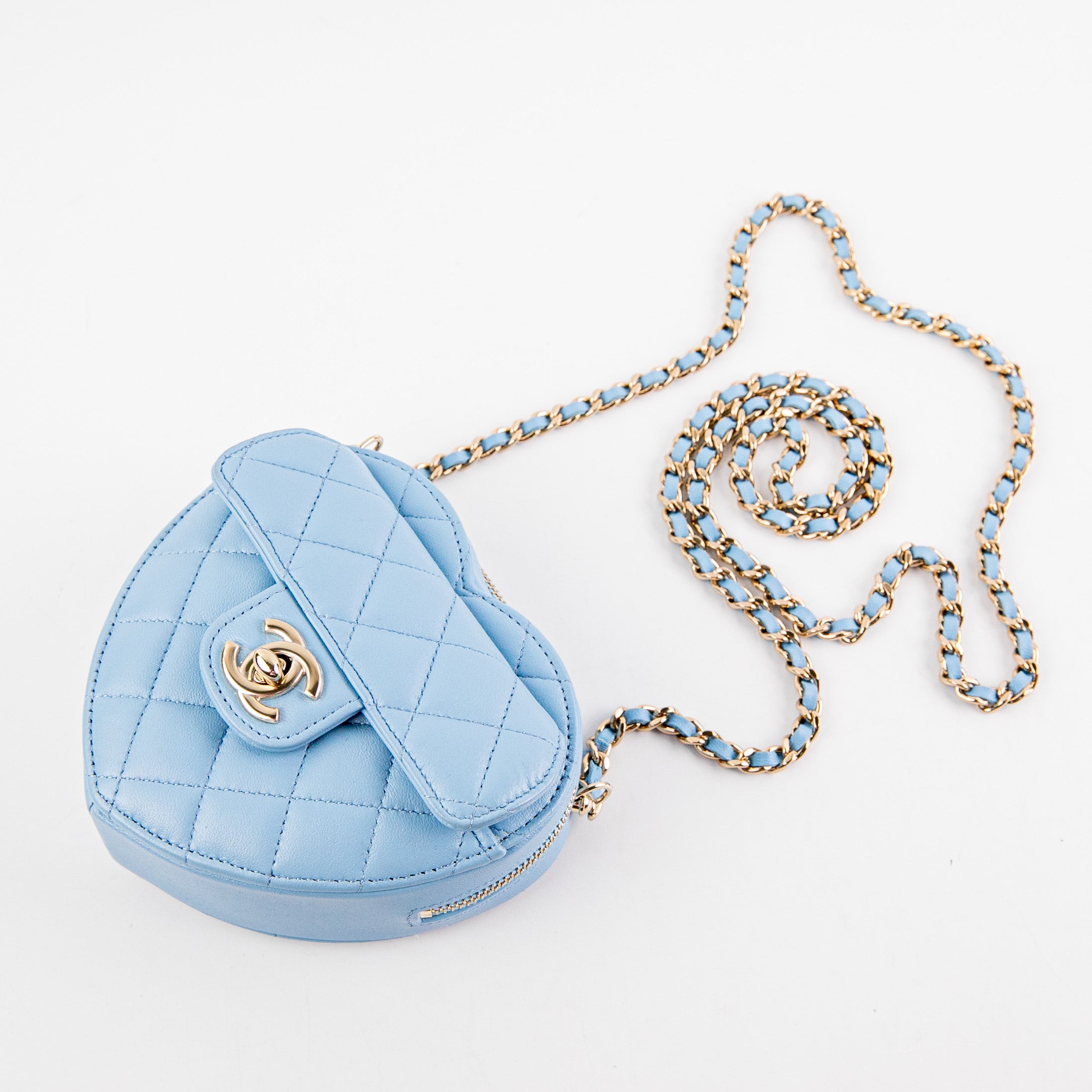 Chanel Mini Heart Bag in Blue - Elegant Crossbody Purse for Women | Perfect for Date Nights, Parties & Special Occasions