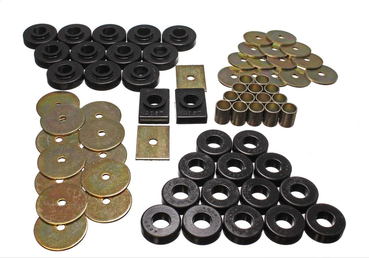 Energy Suspension 3-4106G GM Body Mounts - Black Polyurethane Bushings for Chevy, GMC Trucks & SUVs - Improves Ride Comfort & Reduces Vibration
