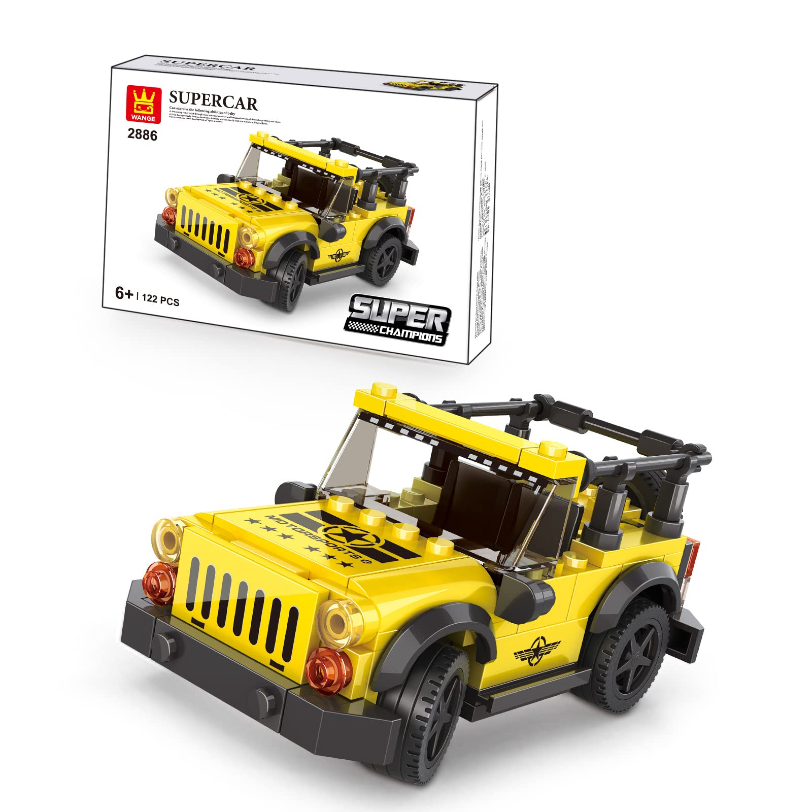 Wange Supercar Building Blocks Toy Set - 122pcs Speed Champions Racing Car Model Kit, Collectible Sports Car for Kids & Adults - Perfect Gift for Birthday, Christmas & Playtime Fun