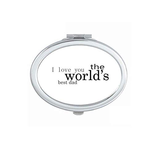 DIYthinker Portable Foldable Double-Sided Makeup Mirror - World's Best Dad Quote Design for Travel, Home Vanity & Gift Giving