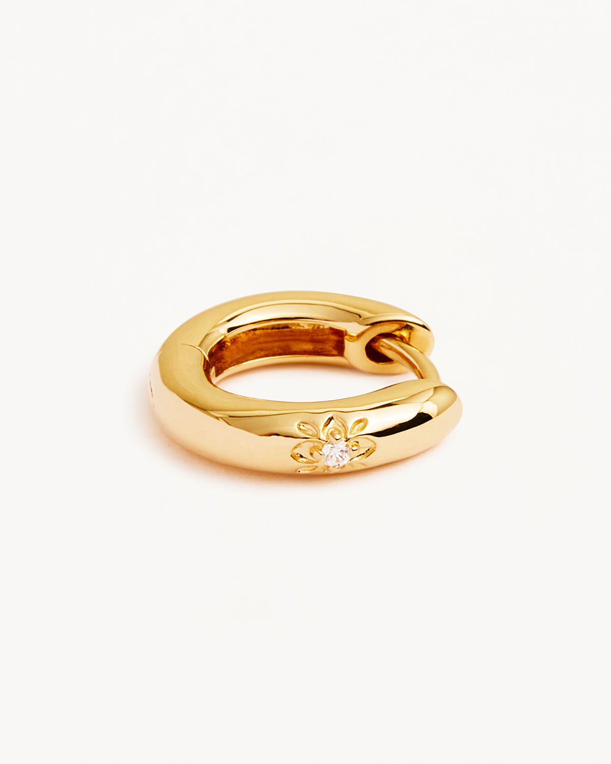 14K Solid Gold Sacred Lotus Diamond Hoop Earrings for Women - Elegant Dainty Flower Studs for Everyday Wear & Special Occasions