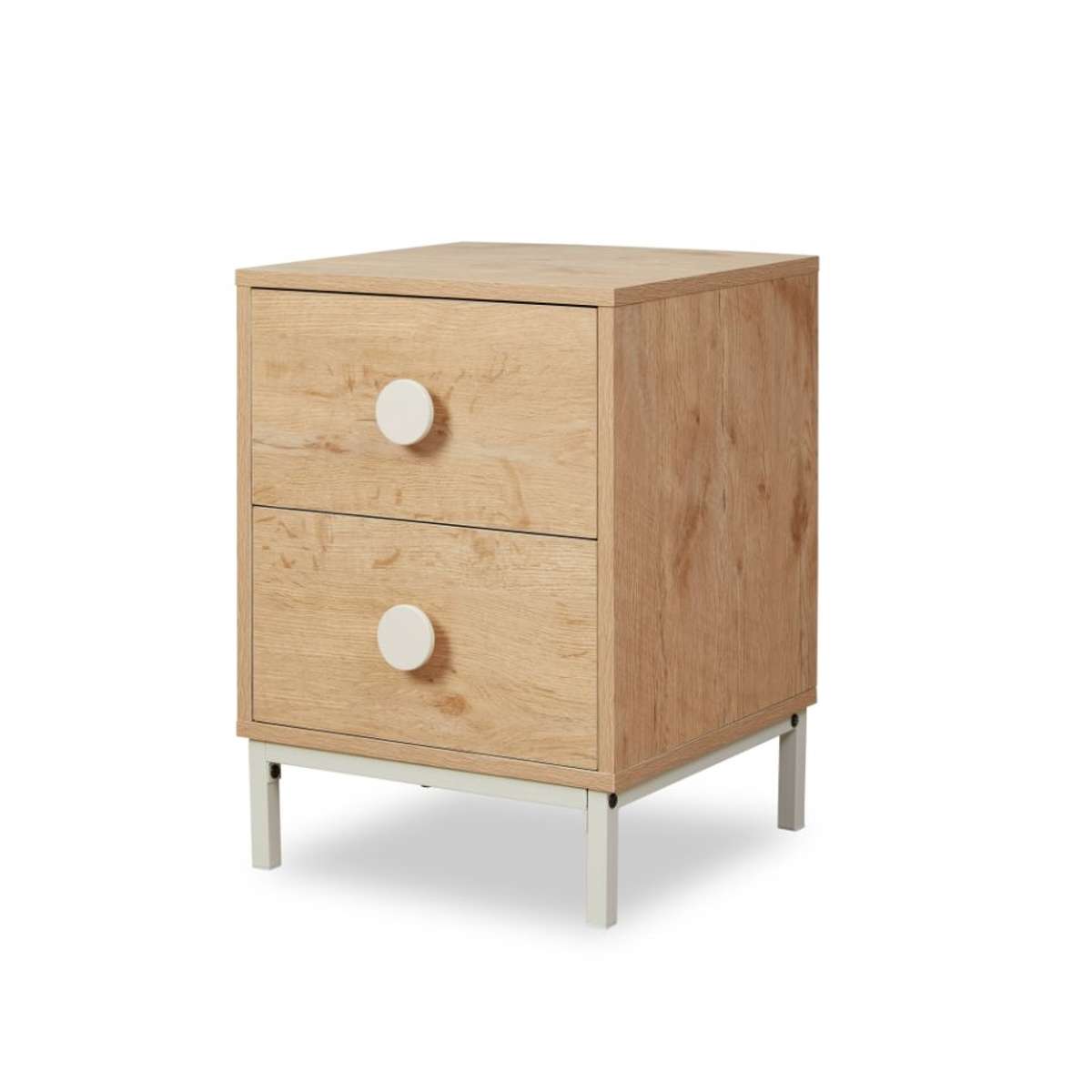 Modern Cream Bedside Table - Nightstand with Drawer for Bedroom, Living Room & Office - Compact & Stylish Furniture for Small Spaces