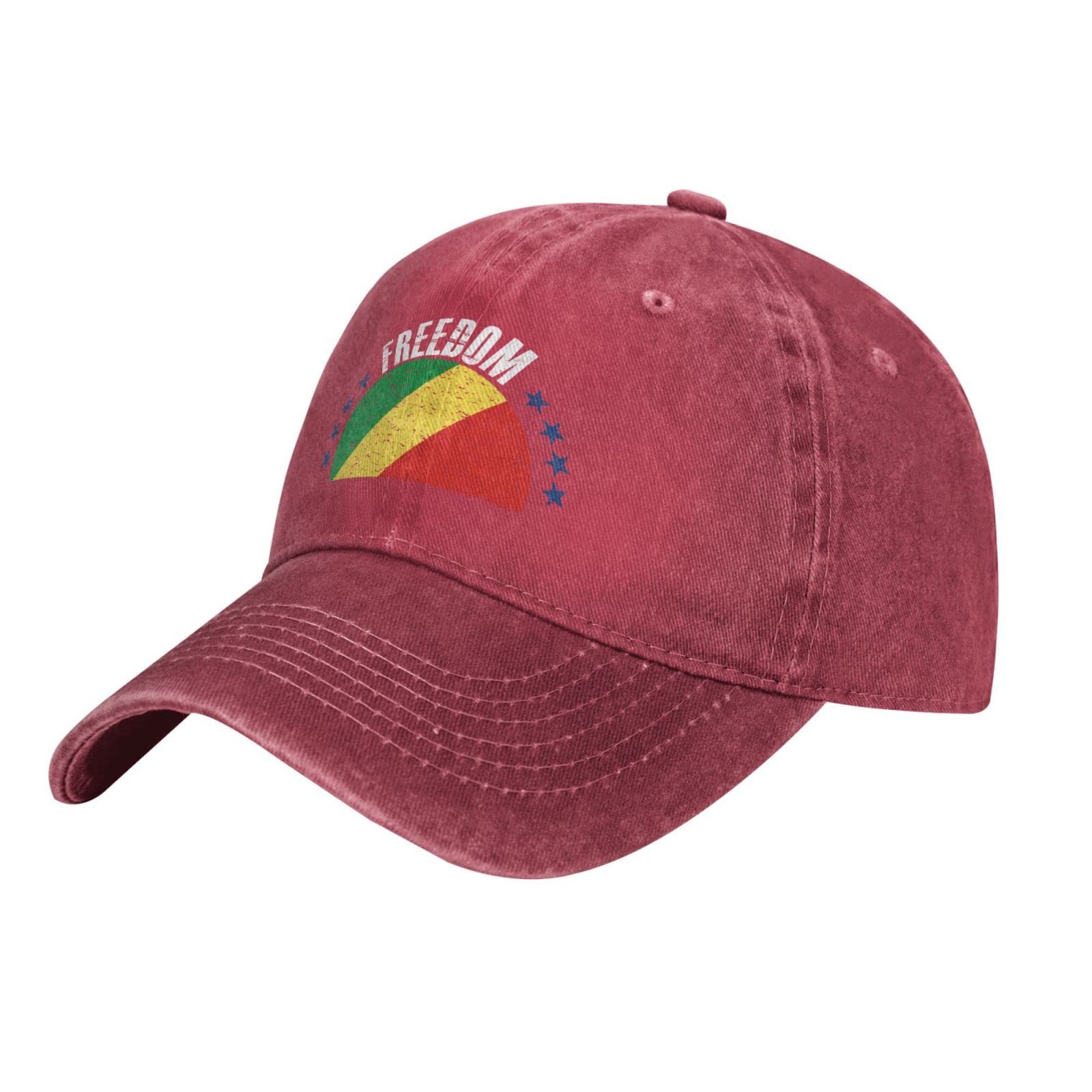 LIICHEES Congo Republic Flag Vintage Baseball Cap - Freedom Cowboy Hat for Men & Women - Fashionable Adjustable Casquette for Outdoor, Sports & Patriotic Events