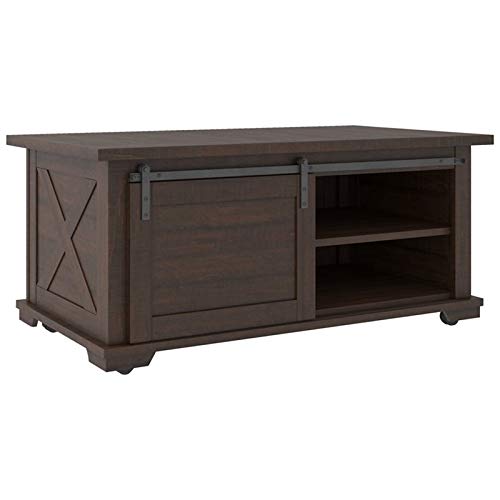 BOWERY HILL Modern Coffee Table in Warm Brown Finish - Perfect for Living Room, Lounge & Office Decor