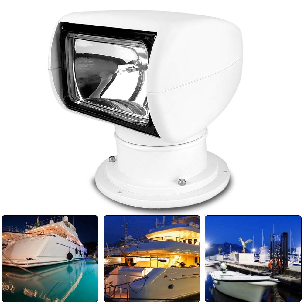 12V 100W Marine LED Searchlight - 2500Lm Waterproof Remote Control Spotlight for Boats, Trucks & Cars | Durable Navigation Light for Night Fishing, Offshore Cruising & Emergency Situations